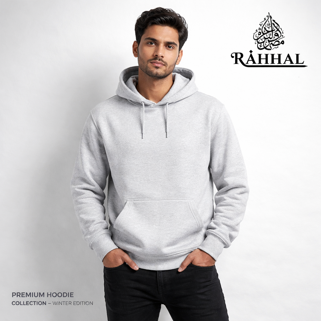 Men's solid colour hoodie: Ash